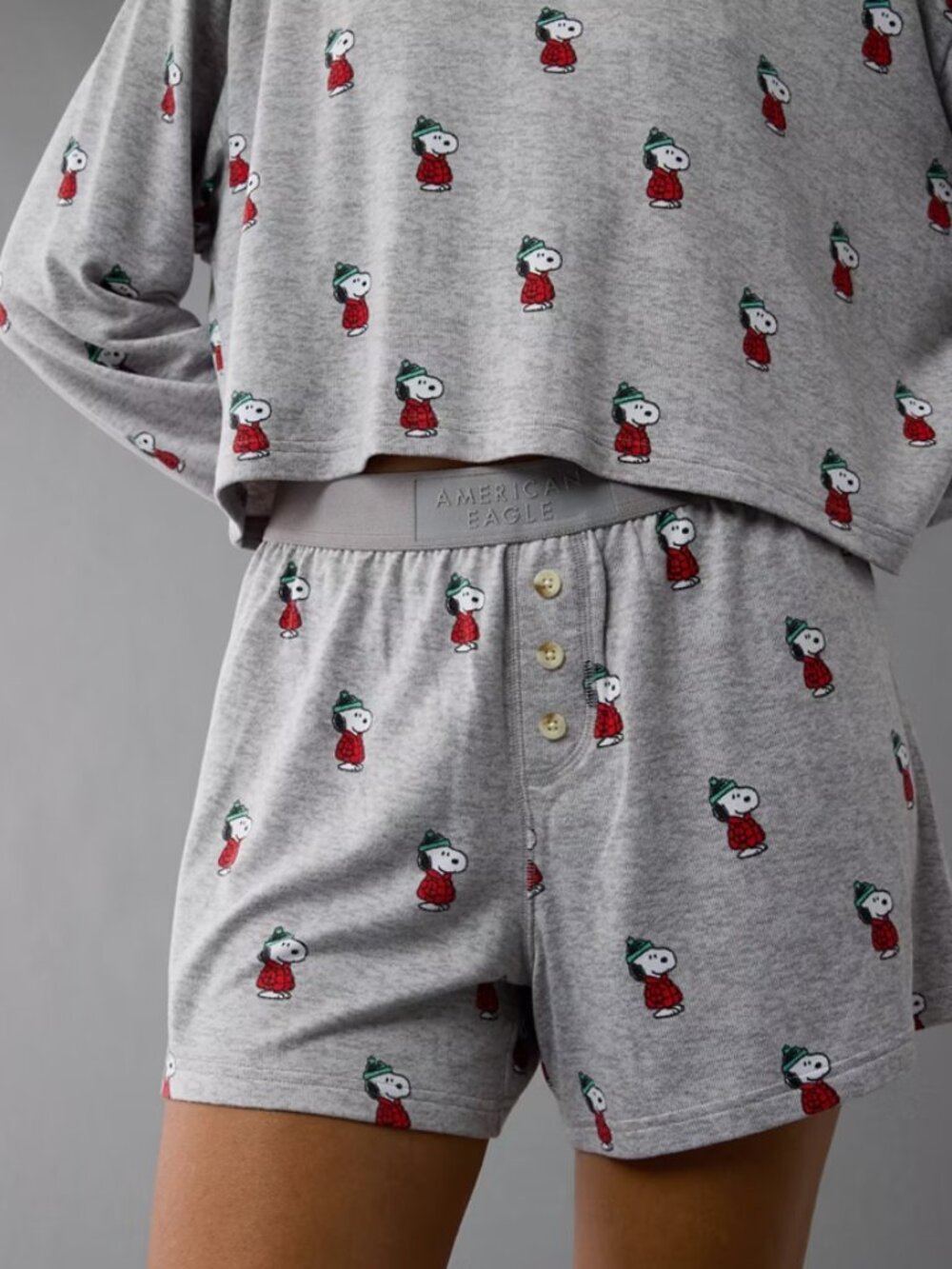 AE Peanuts Plush PJ set, like new! Medium.